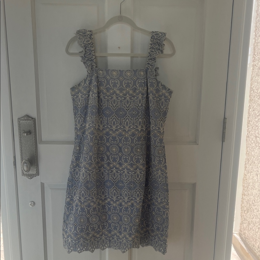 Jade Formal Blue and Cream Dress